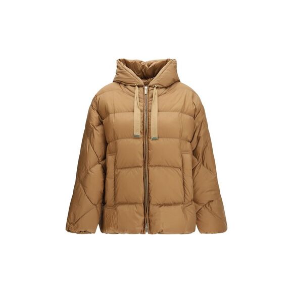 Max Mara The Cube Women Hooded Down Jacket In Iridescent Water-Repellent Fabric